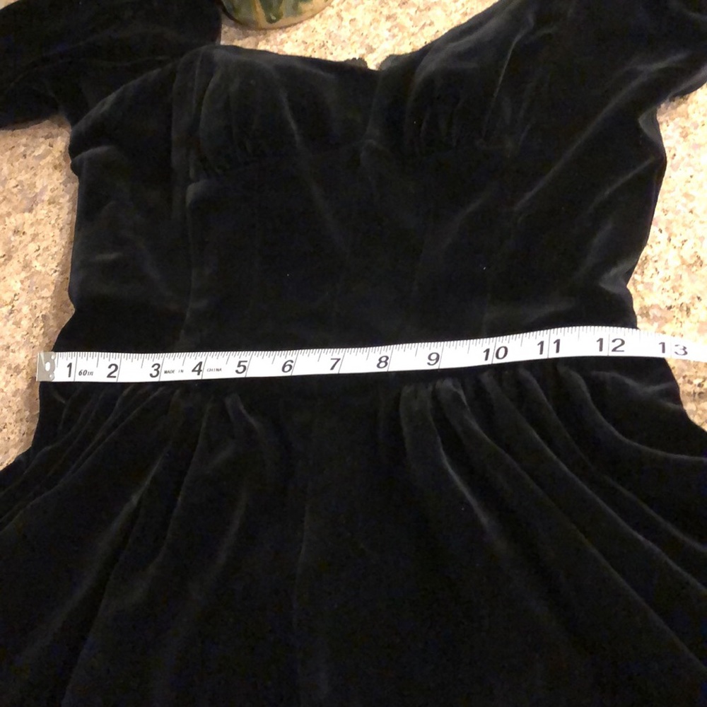 Vintage Black Velvet Long Dress Handmade Small? XS? See Rough Measurements - Picture 6 of 17